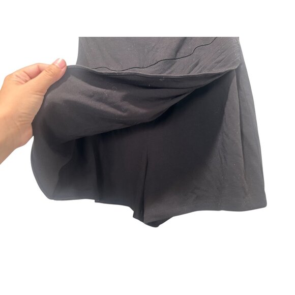 Y2K Cache Bodycon Mini Dress Skort Womens Medium Black Halter Buckle Party Retro - Picture 9 of 16